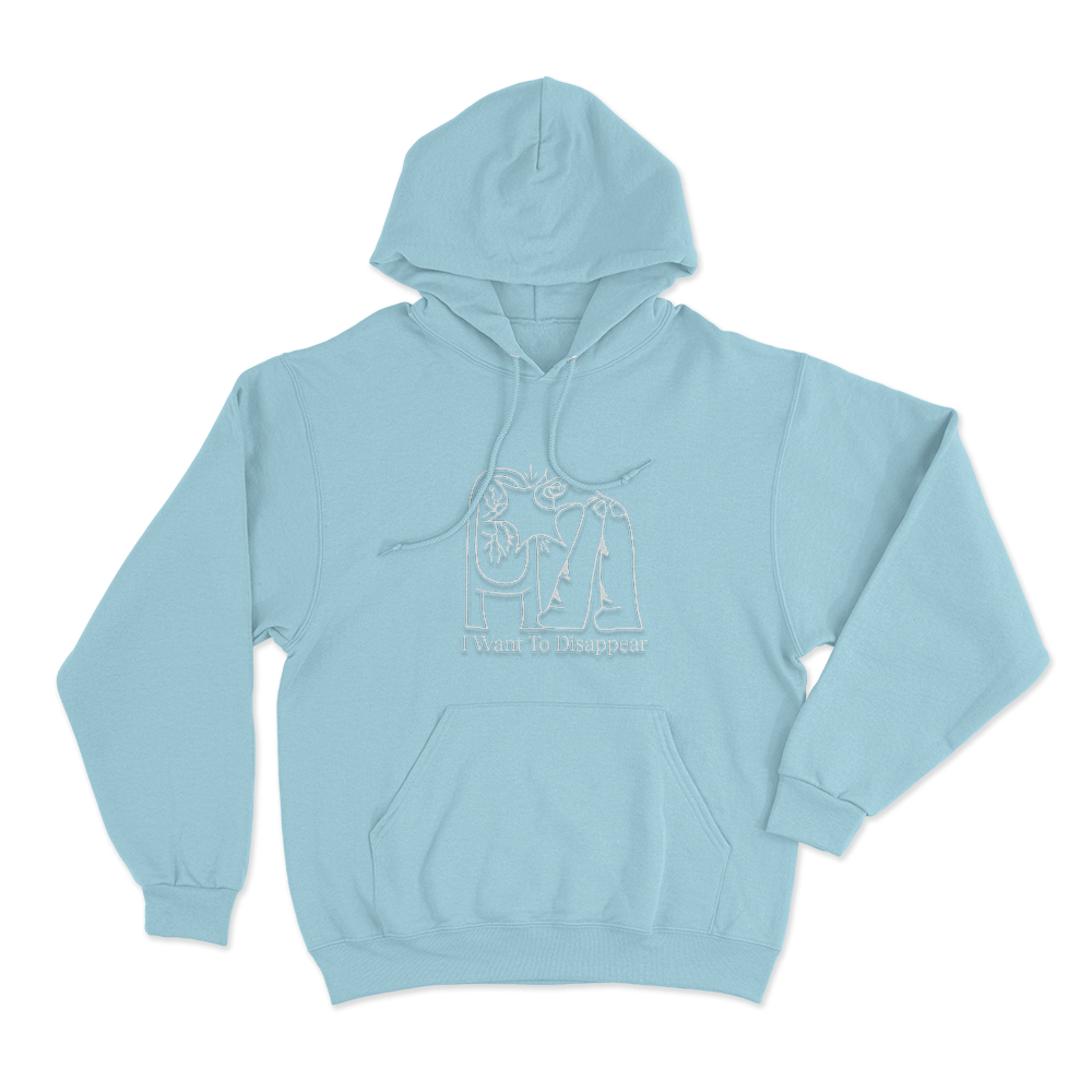 I Want To Disappear Unisex Hoodie Sky Blue I Want To Disappear Unisex Hoodie Sky Blue